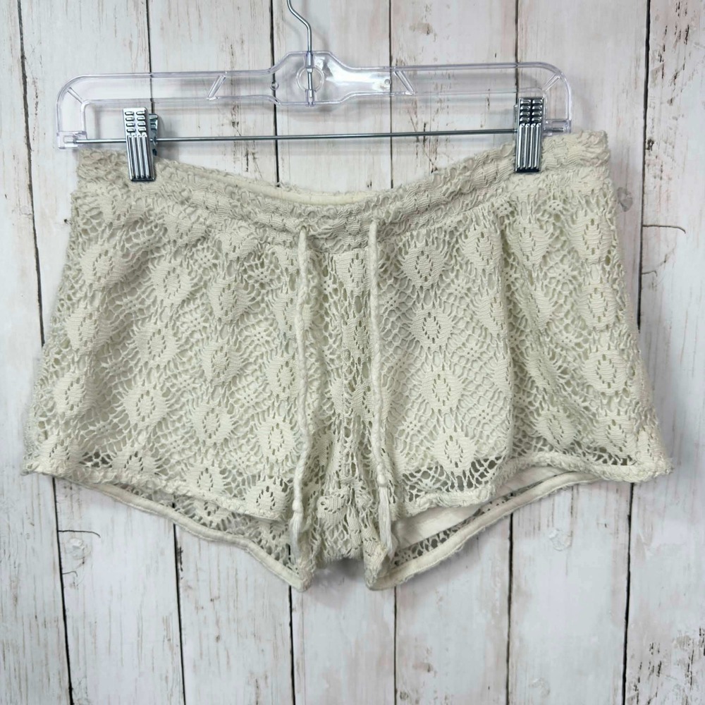 Xhilaration Women's Cream Crochet Lace Sleepwear Shorts Size Small